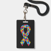 Badge Autisme entièrement personnalisable (Arrière avec lanière)