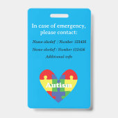 Badge Autisme et TDAH Lanyard Neurodivergent ID (Back)