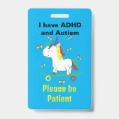 Badge Autisme et TDAH Lanyard Neurodivergent ID (Front)