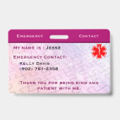 Badge Autisme rose (Arrière)