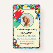 Badge Autisme Support Chien ID enfant ou adulte (Devant)