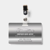 Badge Auto Car sur acier brossé - Sportscar modèle (Front with Clip)