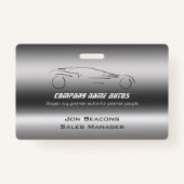 Badge Auto Car sur acier brossé - Sportscar modèle (Dos)