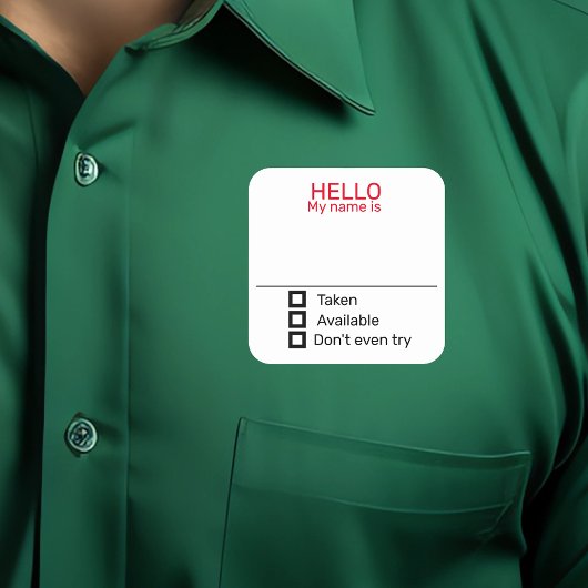 Badge Autocollant Nom de Fête Drôle