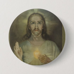 Badge Avec Agrafe Coeur sacré de carte de prière de consécration