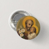 Badge Avec Agrafe St Joseph avec l'enfant Jésus (Devant & derrière)