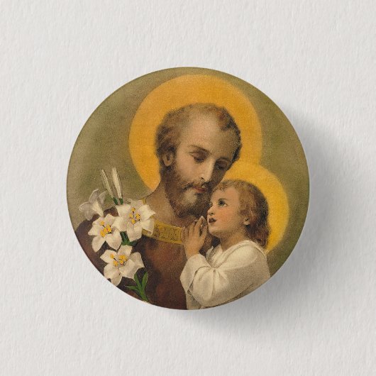 Badge Avec Agrafe St Joseph avec l'enfant Jésus (Devant)