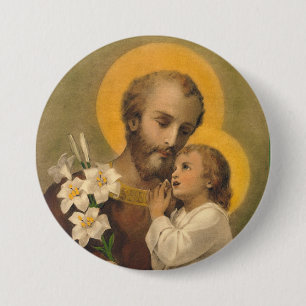 Badge Avec Agrafe St Joseph avec l'enfant Jésus