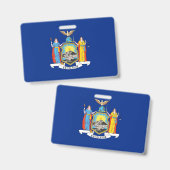 Badge avec le drapeau de l'État de New York, États (Avant & arrière)