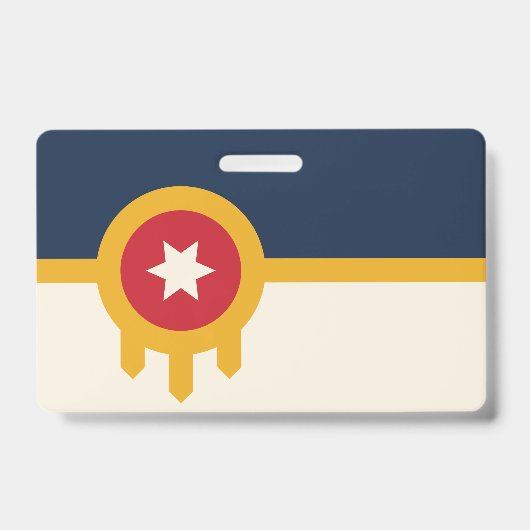Badge avec le drapeau de Tulsa, Oklahoma (Avant)