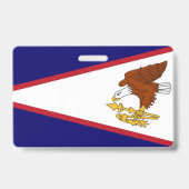 Badge avec le drapeau des Samoa américaines, États (Arrière)