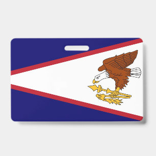 Badge avec le drapeau des Samoa américaines, États