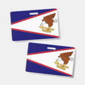 Badge avec le drapeau des Samoa américaines, États (Avant & arrière)