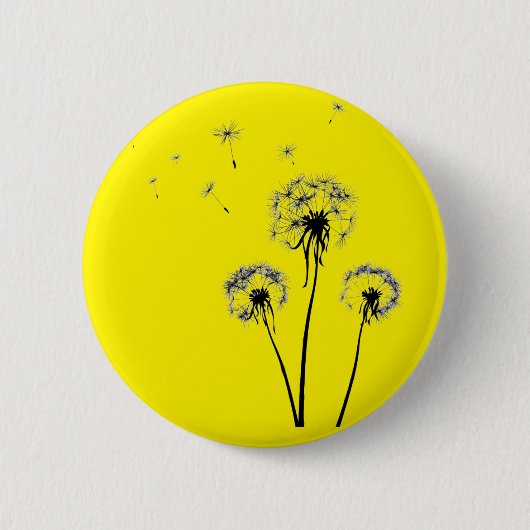 Badge avec pissenlit sur arrière - plan jaune (Devant)