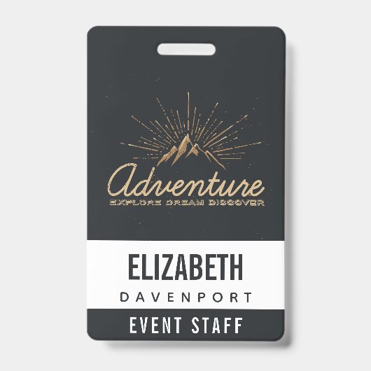 Badge Aventure Explorez Dream Découvrez la typographie (Avant)