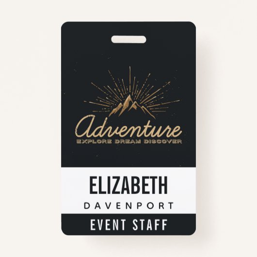 Badge Aventure Explorez Dream Découvrez la typographie (Devant)