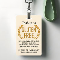 Avertissement d'allergie alimentaire sans gluten