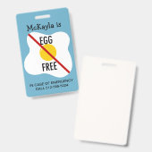 Badge Avertissement de sensibilisation à l'allergie aux (Avant & arrière)