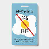 Badge Avertissement de sensibilisation aux allergies aux (Avant)