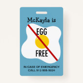 Badge Avertissement de sensibilisation aux allergies aux (Devant)