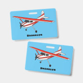 Badge Avion à train tricycle dessin animé  (Avant & arrière)