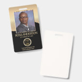 Badge Avocat en noir et or (Avant & arrière)