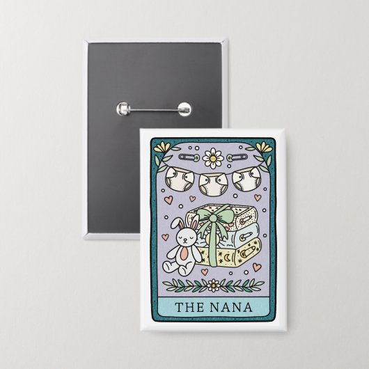 Badge Baby shower Tarot Nana Grand-mère (Recto/Verso)