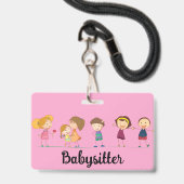 Badge Babysitter (Arrière avec lanière)