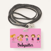 Badge Babysitter (Derrière avec lanière)