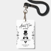 Badge Bachelor Party Vintage Tuxedo VIP (Avant avec lanière)