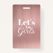 Badge Bachelorette de la tribu Gold Bribe Rose moderne (Dos)