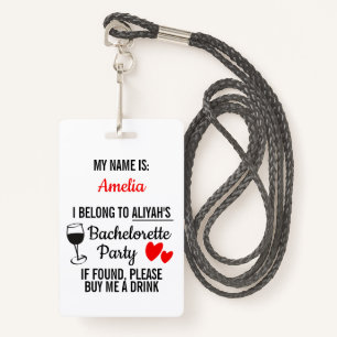 Badge Bachelorette Party Lanyard Funny 'Acheter un verre
