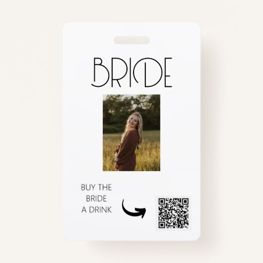BADGE BACHELORETTE PARTY, VENMO QR, ACHETEZ UN VERRE À B (Devant)