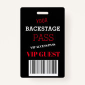 Badge Backstage Music Festival Black Access Pass VIP (Devant)