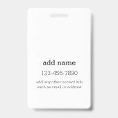 Badge Bagage avec identification de nom personnalisé (Arrière)