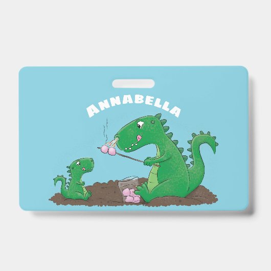 Badge Baguettes mignonnes grillant des marshmallows dess (Avant)