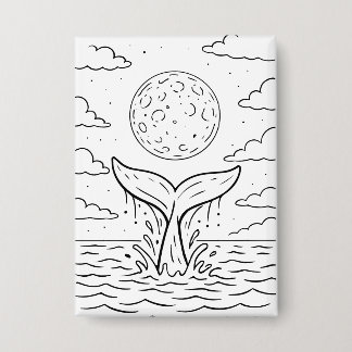Badge Baleine Moon Dive | Ocean Night Sky Tee | Mer cosm
