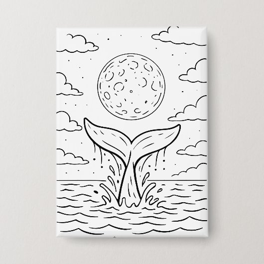 Badge Baleine Moon Dive | Ocean Night Sky Tee | Mer cosm (Recto)