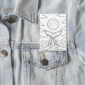 Badge Baleine Moon Dive | Ocean Night Sky Tee | Mer cosm (Insitu)