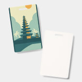 Badge Bali Indonésie (Avant & arrière)