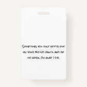 Badge Balise de nom amusant (Dos)