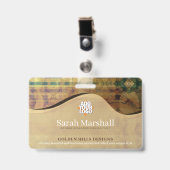 Badge Balise de nom Golden Rolling Hills (Face avec clip)