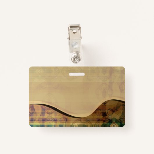 Badge Balise de nom Golden Rolling Hills (Dos avec clip)