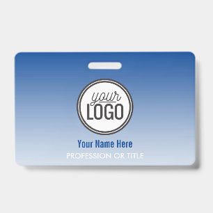 Badge Balise de nom moderne Blue Ombre Professional