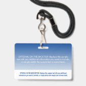 Badge Balise de nom moderne Blue Ombre Professional (Arrière avec lanière)