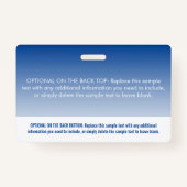 Badge Balise de nom moderne Blue Ombre Professional (Dos)