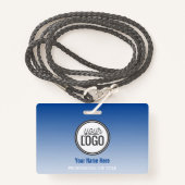 Badge Balise de nom moderne Blue Ombre Professional (Devant avec lanière)