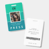 Badge Balise de nom moderne et presse photo (Recto et verso)