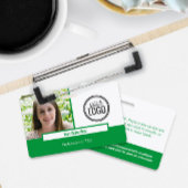 Badge Balise de nom photo de bloc de couleur vert modern