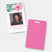 Badge Balise de nom photo de marque commerciale tropical (Avant & arrière)